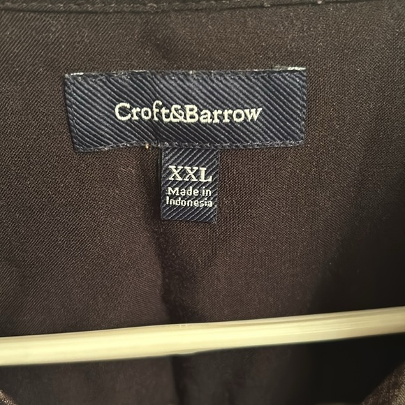 Croft & Barrow Sz XXL Button Up Casual Hawaiian Shirt With Coconut Trees Design - Picture 2 of 4